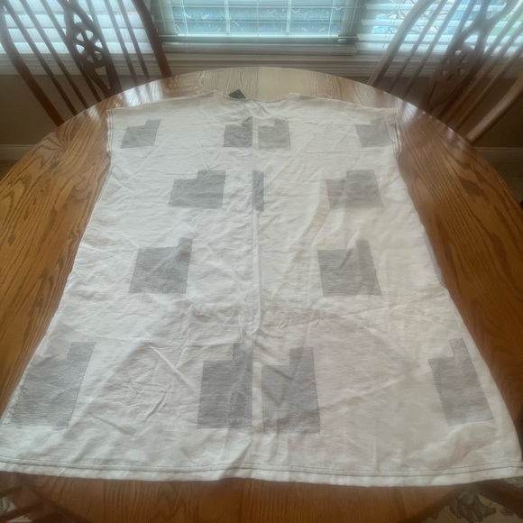 NWT My Soul Danish Luxury Brand Square Stitch Hi-Lo White Top Minimalist Style - Picture 2 of 8